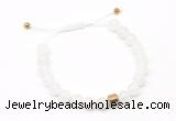 CGB9460 8mm, 10mm white jade & drum hematite adjustable bracelets