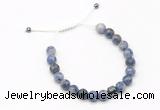 CGB9466 8mm, 10mm blue spot stone & drum hematite adjustable bracelets