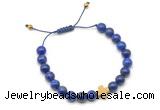 CGB9467 8mm, 10mm lapis lazuli & cross hematite adjustable bracelets