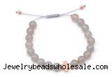 CGB9486 8mm, 10mm grey agate & cross hematite adjustable bracelets