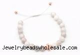 CGB9488 8mm, 10mm white crazy lace agate & cross hematite adjustable bracelets