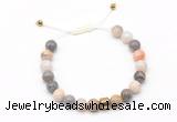 CGB9489 8mm, 10mm bamboo leaf agate & drum hematite adjustable bracelets