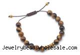 CGB9500 8mm, 10mm yellow tiger eye & rondelle hematite adjustable bracelets