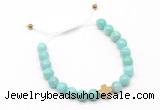 CGB9521 8mm, 10mm amazonite & cross hematite adjustable bracelets