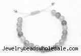 CGB9524 8mm, 10mm cloudy quartz & rondelle hematite adjustable bracelets