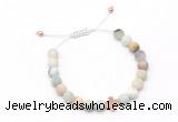 CGB9532 8mm, 10mm matte amazonite & cross hematite adjustable bracelets