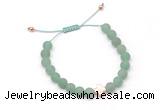 CGB9534 8mm, 10mm matte green aventurine & cross hematite adjustable bracelets