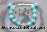 CGB9601 12mm round blue howlite & rose quartz adjustable bracelets