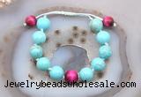 CGB9610 12mm round blue howlite & red tiger eye adjustable bracelets