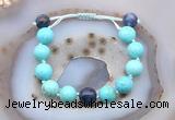 CGB9621 12mm round blue howlite & sodalite adjustable bracelets