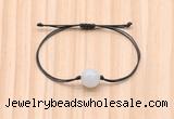 CGB9914 Fashion 12mm white jade adjustable bracelet jewelry