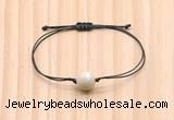 CGB9921 Fashion 12mm white fossil jasper adjustable bracelet jewelry