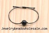 CGB9948 Fashion 12mm black obsidian adjustable bracelet jewelry