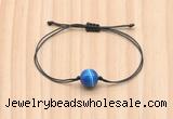 CGB9958 Fashion 12mm blue banded agate adjustable bracelet jewelry