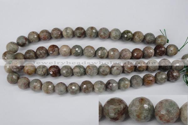 CGG16 15.5 inches 14mm faceted round ghost gemstone beads wholesale