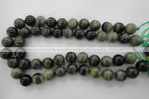 CGH08 15.5 inches 18mm round green hair stone beads wholesale