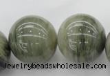 CGH10 15.5 inches 25mm round green hair stone beads wholesale