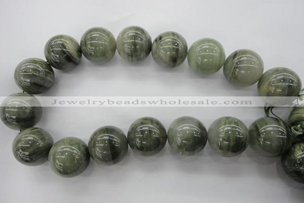 CGH10 15.5 inches 25mm round green hair stone beads wholesale