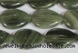 CGH14 15.5 inches 16*22mm flat teardrop green hair stone beads