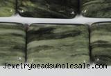 CGH31 15.5 inches 22*30mm rectangle green hair stone beads