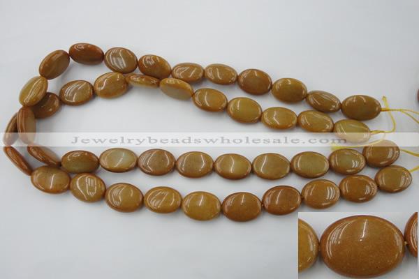 CGJ314 15.5 inches 13*18mm oval goldstone jade beads wholesale