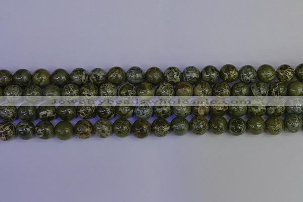 CGJ353 15.5 inches 10mm round green bee jasper beads wholesale