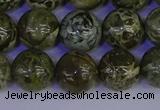 CGJ354 15.5 inches 12mm round green bee jasper beads wholesale