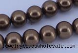 CGL102 10PCS 16 inches 4mm round dyed glass pearl beads wholesale