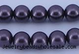 CGL132 10PCS 16 inches 4mm round dyed glass pearl beads wholesale