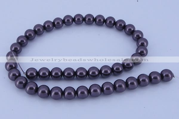 CGL138 5PCS 16 inches 16mm round dyed glass pearl beads wholesale