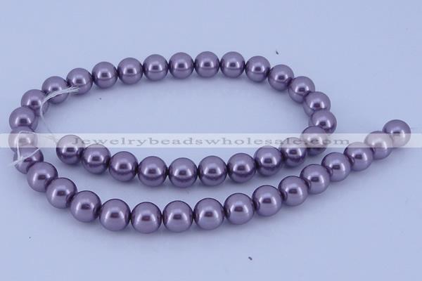 CGL142 10PCS 16 inches 4mm round dyed glass pearl beads wholesale