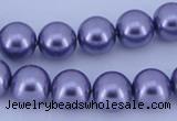 CGL154 10PCS 16 inches 8mm round dyed glass pearl beads wholesale