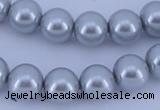 CGL164 10PCS 16 inches 8mm round dyed glass pearl beads wholesale