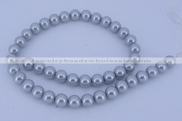 CGL164 10PCS 16 inches 8mm round dyed glass pearl beads wholesale