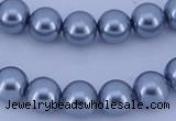 CGL182 10PCS 16 inches 4mm round dyed glass pearl beads wholesale