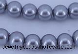 CGL192 10PCS 16 inches 4mm round dyed glass pearl beads wholesale