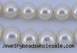 CGL22 10PCS 16 inches 4mm round dyed glass pearl beads wholesale