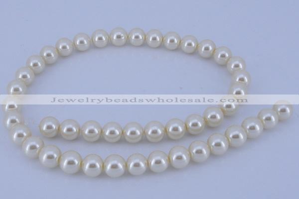 CGL23 10PCS 16 inches 6mm round dyed glass pearl beads wholesale