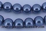 CGL235 5PCS 16 inches 10mm round dyed glass pearl beads wholesale