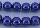 CGL263 10PCS 16 inches 6mm round dyed glass pearl beads wholesale