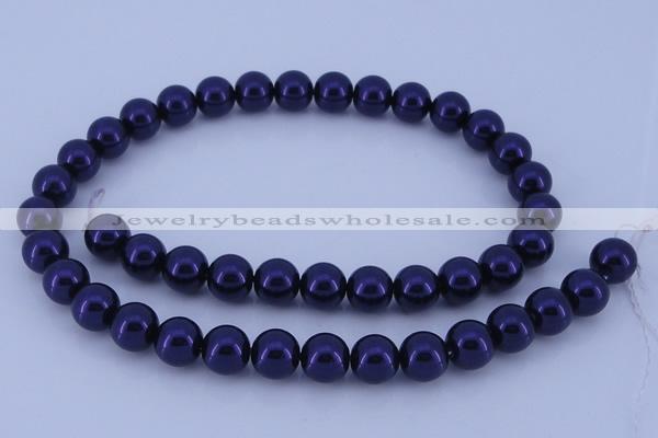 CGL278 5PCS 16 inches 16mm round dyed glass pearl beads wholesale