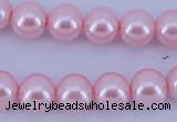 CGL302 10PCS 16 inches 4mm round dyed glass pearl beads wholesale