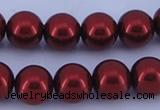 CGL322 10PCS 16 inches 4mm round dyed glass pearl beads wholesale