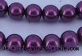 CGL332 10PCS 16 inches 4mm round dyed glass pearl beads wholesale