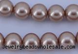 CGL352 10PCS 16 inches 4mm round dyed glass pearl beads wholesale