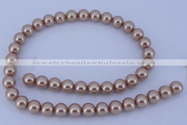 CGL352 10PCS 16 inches 4mm round dyed glass pearl beads wholesale