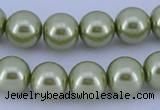 CGL364 10PCS 16 inches 8mm round dyed glass pearl beads wholesale