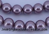 CGL382 10PCS 16 inches 4mm round dyed glass pearl beads wholesale