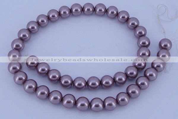 CGL383 10PCS 16 inches 6mm round dyed glass pearl beads wholesale