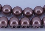 CGL392 10PCS 16 inches 4mm round dyed glass pearl beads wholesale